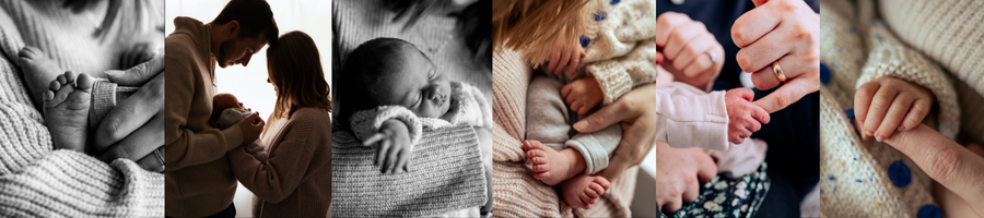 Natural newborn photography at home in Horsham capturing sleepy baby moments